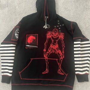 Hot Topic Death Note Black Hoodie with Red Graphic